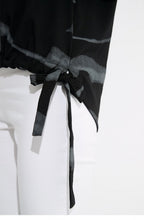Fluid Black and Grey Blouse