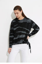 Fluid Black and Grey Blouse