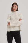 Ivory Chunky Cable Knit Oversized Jumper