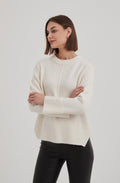 Ivory Deep Side Split Jumper