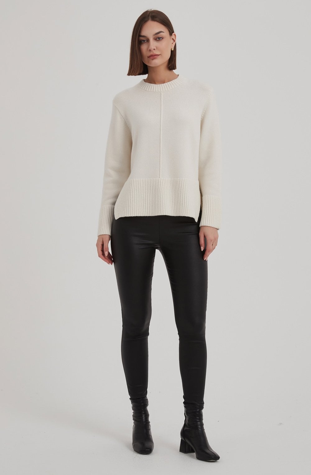 Ivory Deep Side Split Jumper