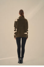 Khaki and Cream Pattern Jumper
