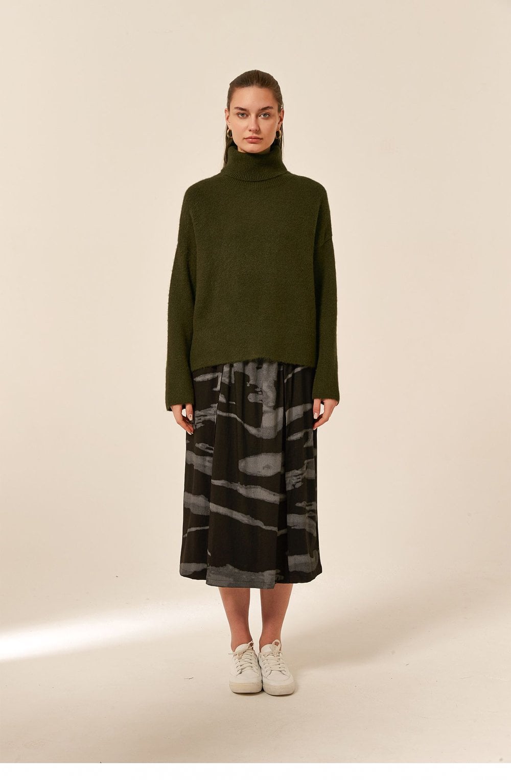 Khaki Turtleneck Jumper