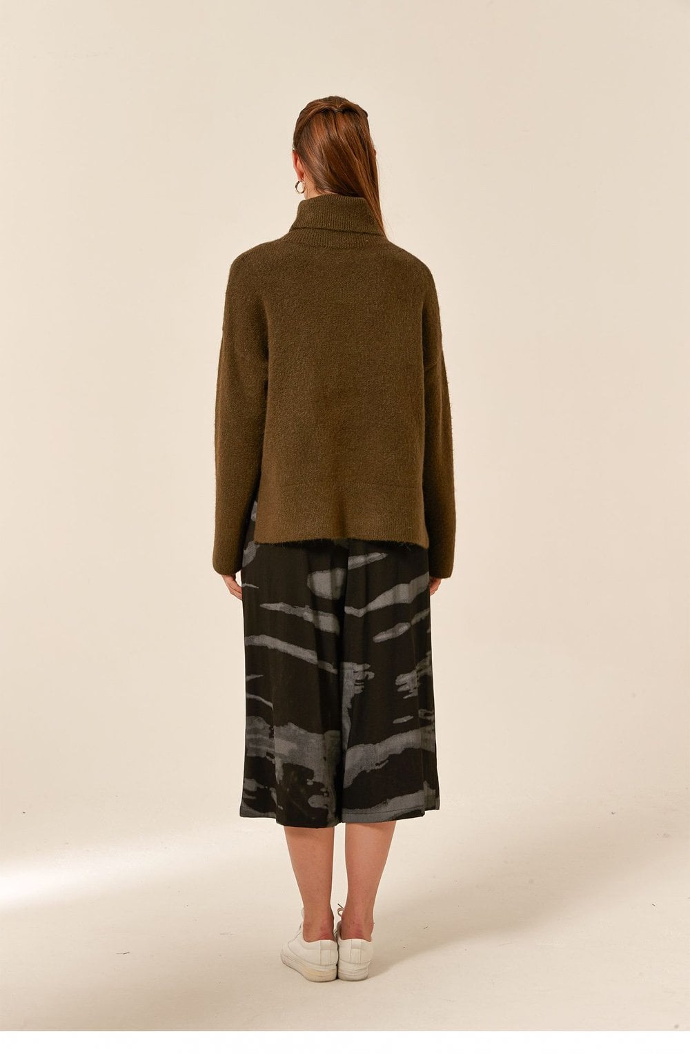 Khaki Turtleneck Jumper