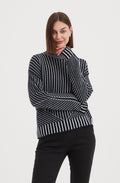 Navy Geometric Stripe Jumper