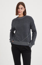Navy Geometric Stripe Jumper