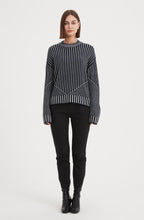 Navy Geometric Stripe Jumper