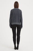Navy Geometric Stripe Jumper