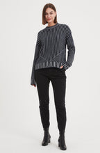 Navy Geometric Stripe Jumper