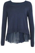 Vanessa Navy Layered Top