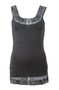 Vest with lace trim graphite