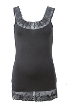 Vest with lace trim graphite