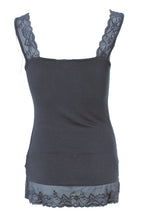 Vest with lace trim graphite