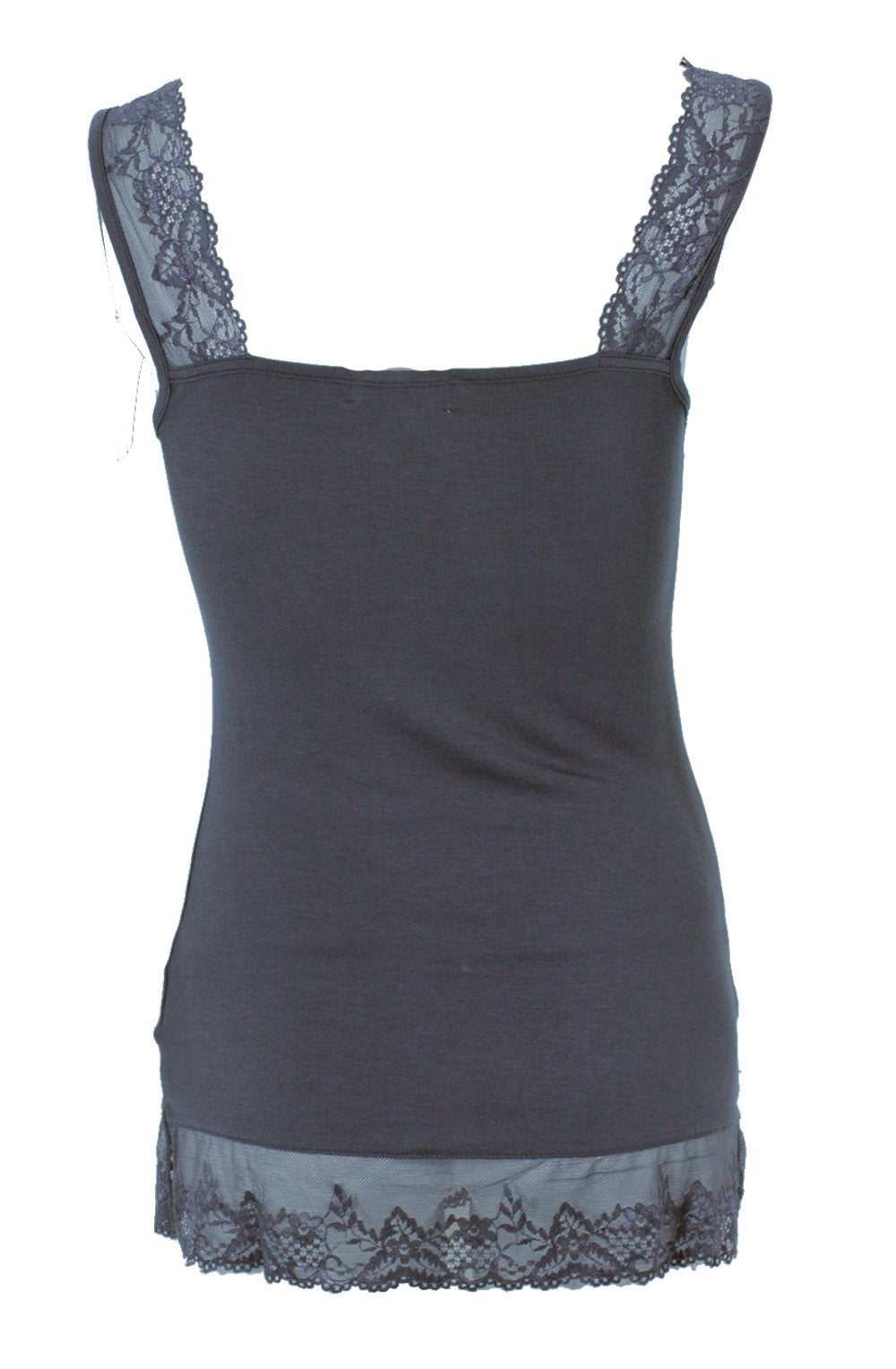 Vest with lace trim graphite