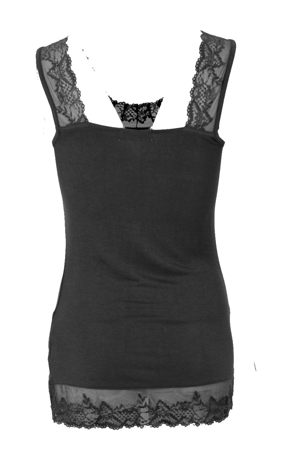 Vest with lace trim graphite