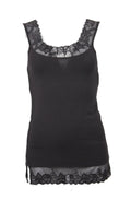 Vest with lace trim liquorice