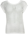 White Loose Knit Top