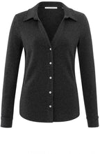 Anthracite Collared Jersey Blouse