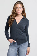 Anthracite Collared Jersey Blouse