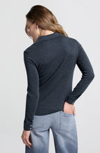 Anthracite Collared Jersey Blouse