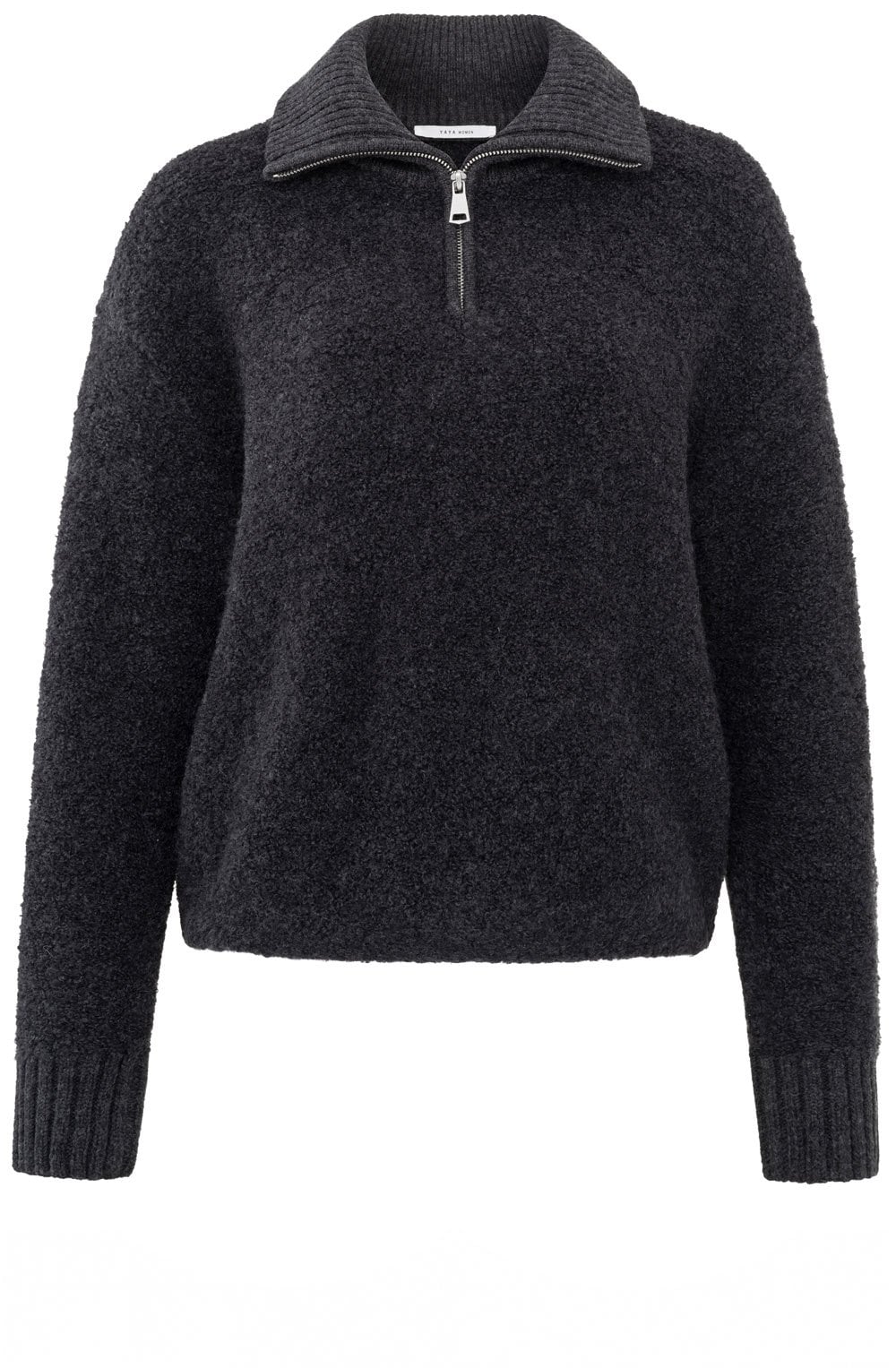 Anthracite Half Zip Oversized Sweater