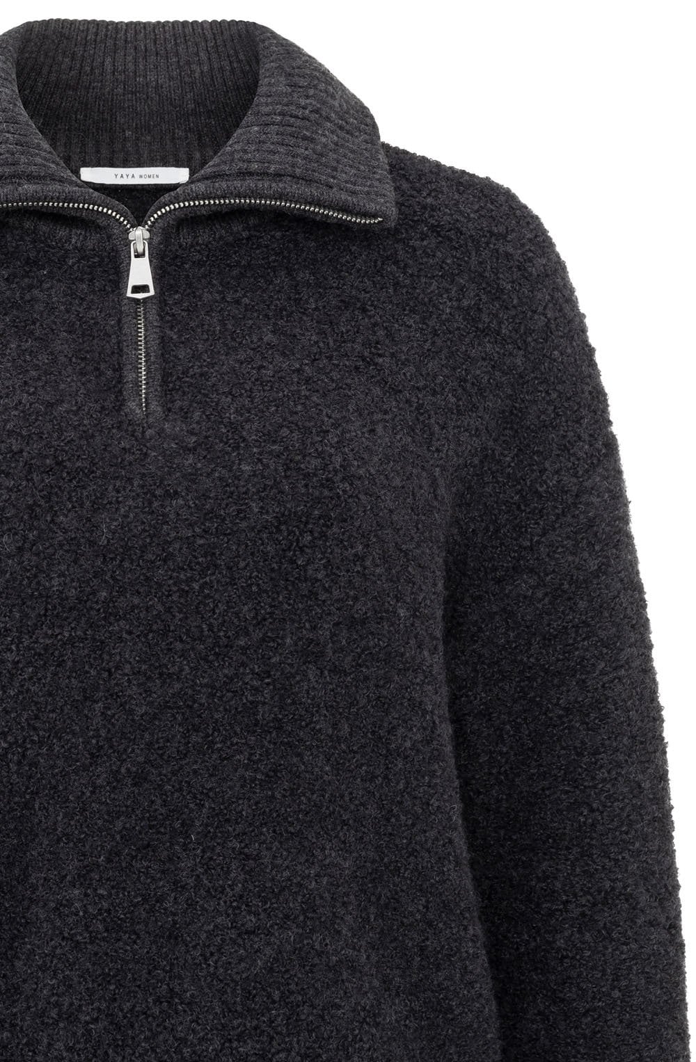 Anthracite Half Zip Oversized Sweater