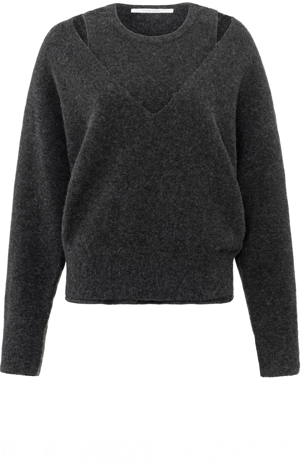 Anthracite Relaxed Sweater and Matching Knitted Tank Top