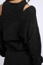 Anthracite Relaxed Sweater and Matching Knitted Tank Top