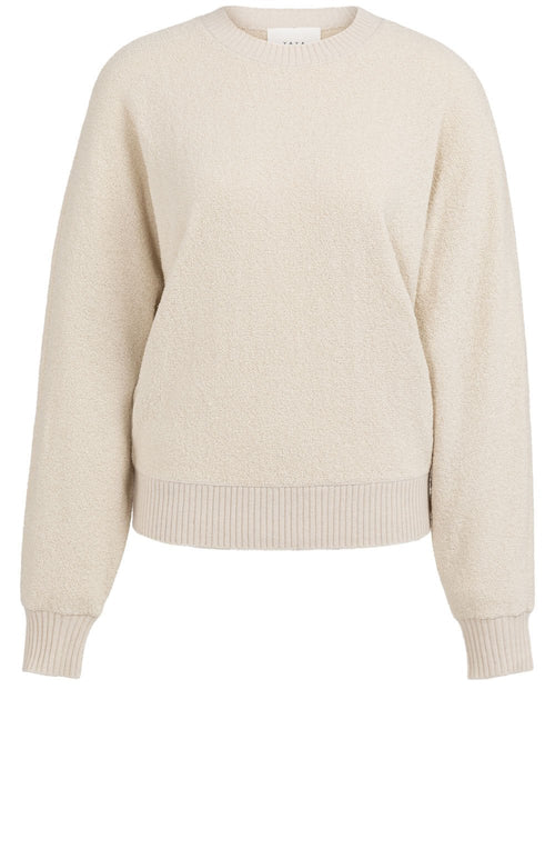 Beige Bouclé Knit Batwing Jumper