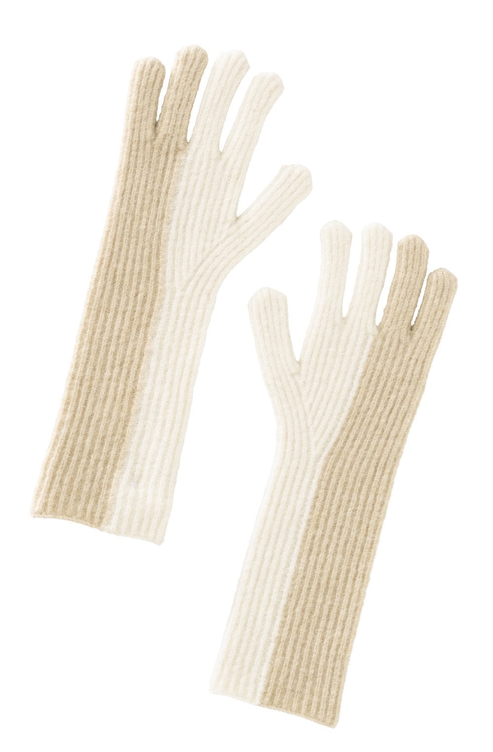 Beige Melange Knitted Gloves
