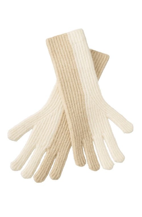 Beige Melange Knitted Gloves