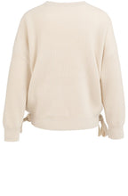 Beige Melange Ribbed Knit Jumper
