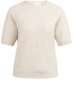 Beige Melange Soft Knit Short Sleeved Jumper
