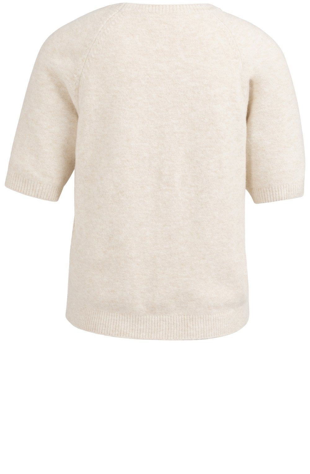 Beige Melange Soft Knit Short Sleeved Jumper