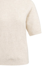 Beige Melange Soft Knit Short Sleeved Jumper