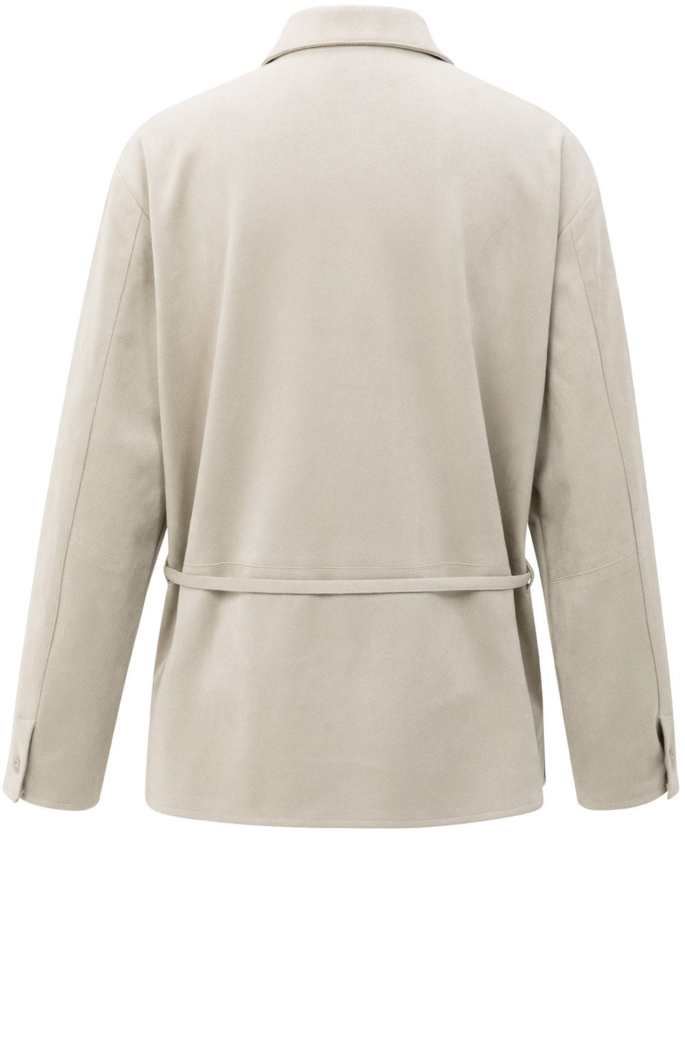 Beige Suede Look Belted Shirt