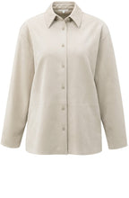 Beige Suede Look Belted Shirt
