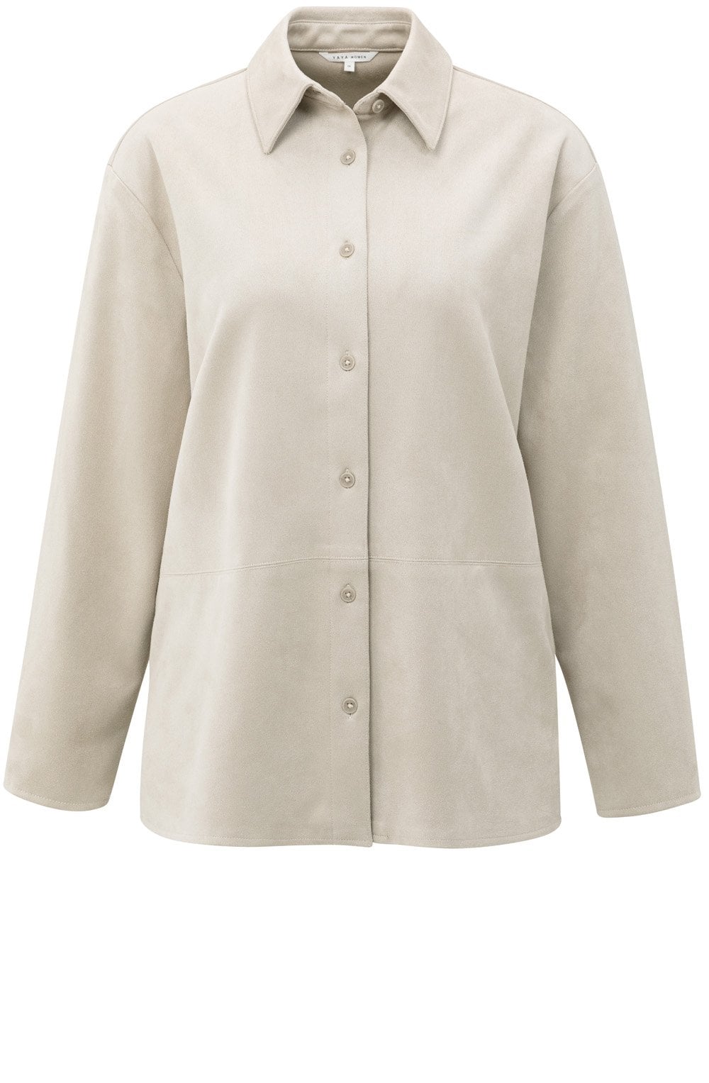 Beige Suede Look Belted Shirt