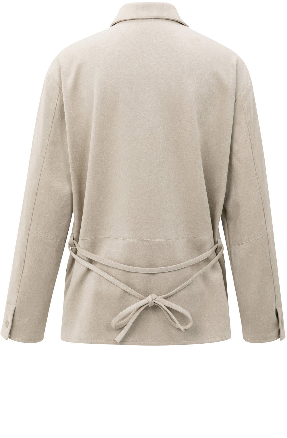 Beige Suede Look Belted Shirt