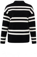 Black Dessin Striped Turtleneck Jumper