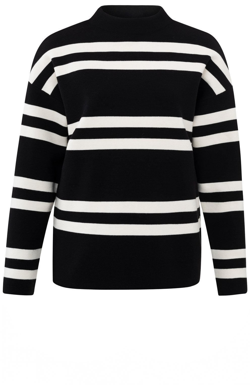 Black Dessin Striped Turtleneck Jumper