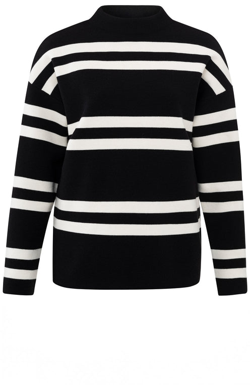 Black Dessin Striped Turtleneck Jumper