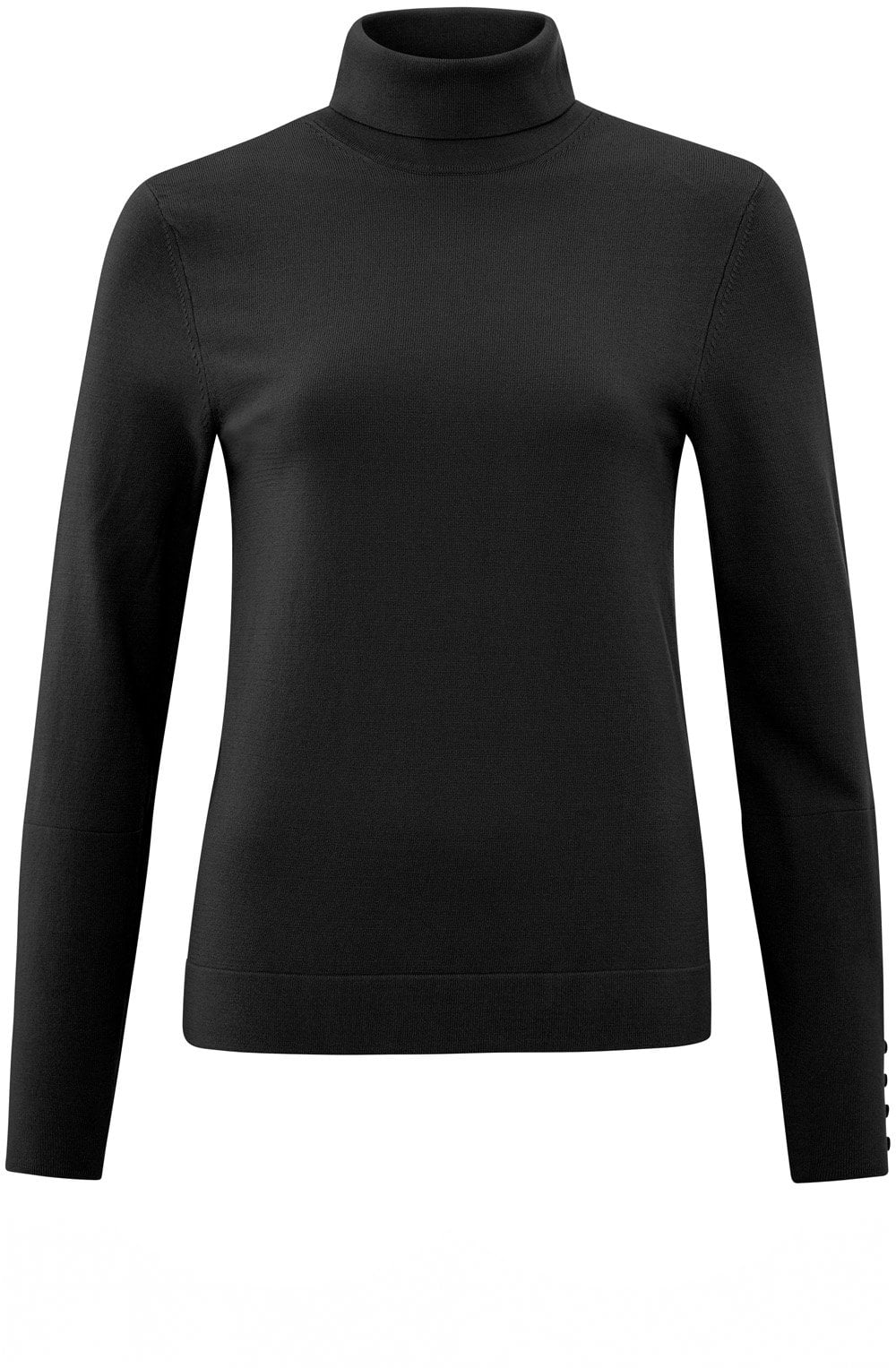 Black Fine Knit Turtleneck Sweater