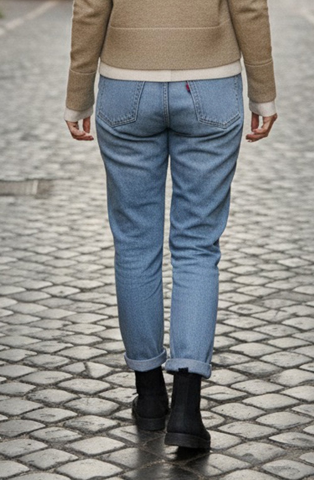Blue Denim Boyfriend Fit Jeans