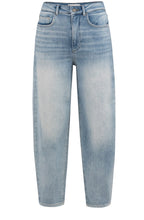 Blue Denim High Waist Barrel Jeans