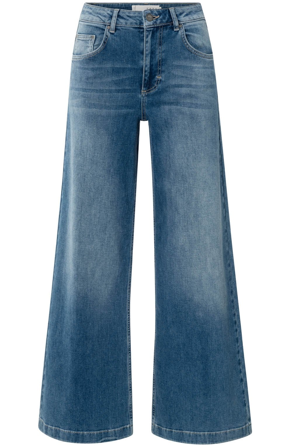 Blue Denim High Waisted Wide Leg Jeans