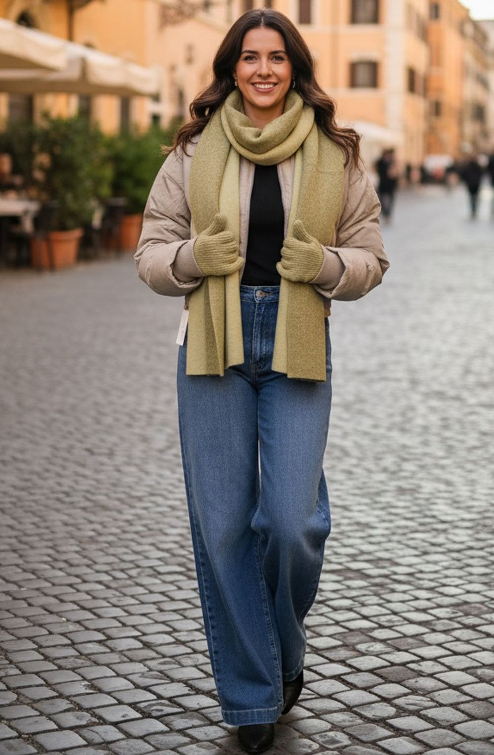 Blue Denim High Waisted Wide Leg Jeans