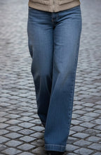 Blue Denim High Waisted Wide Leg Jeans