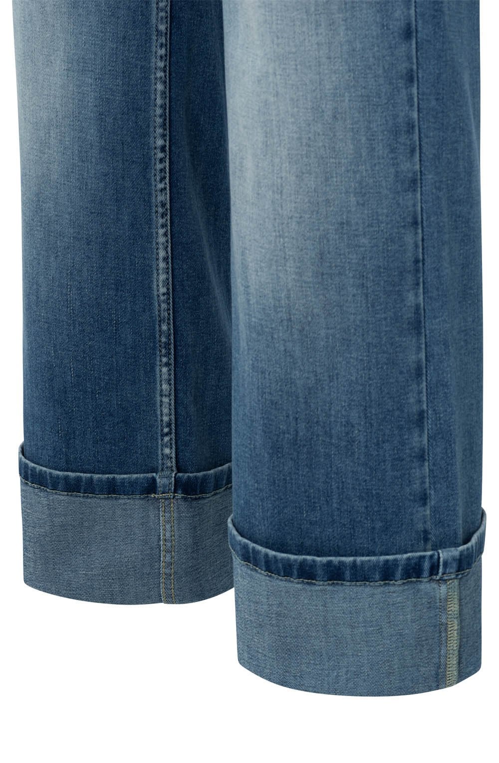 Blue Denim Turned Up Hem Jeans