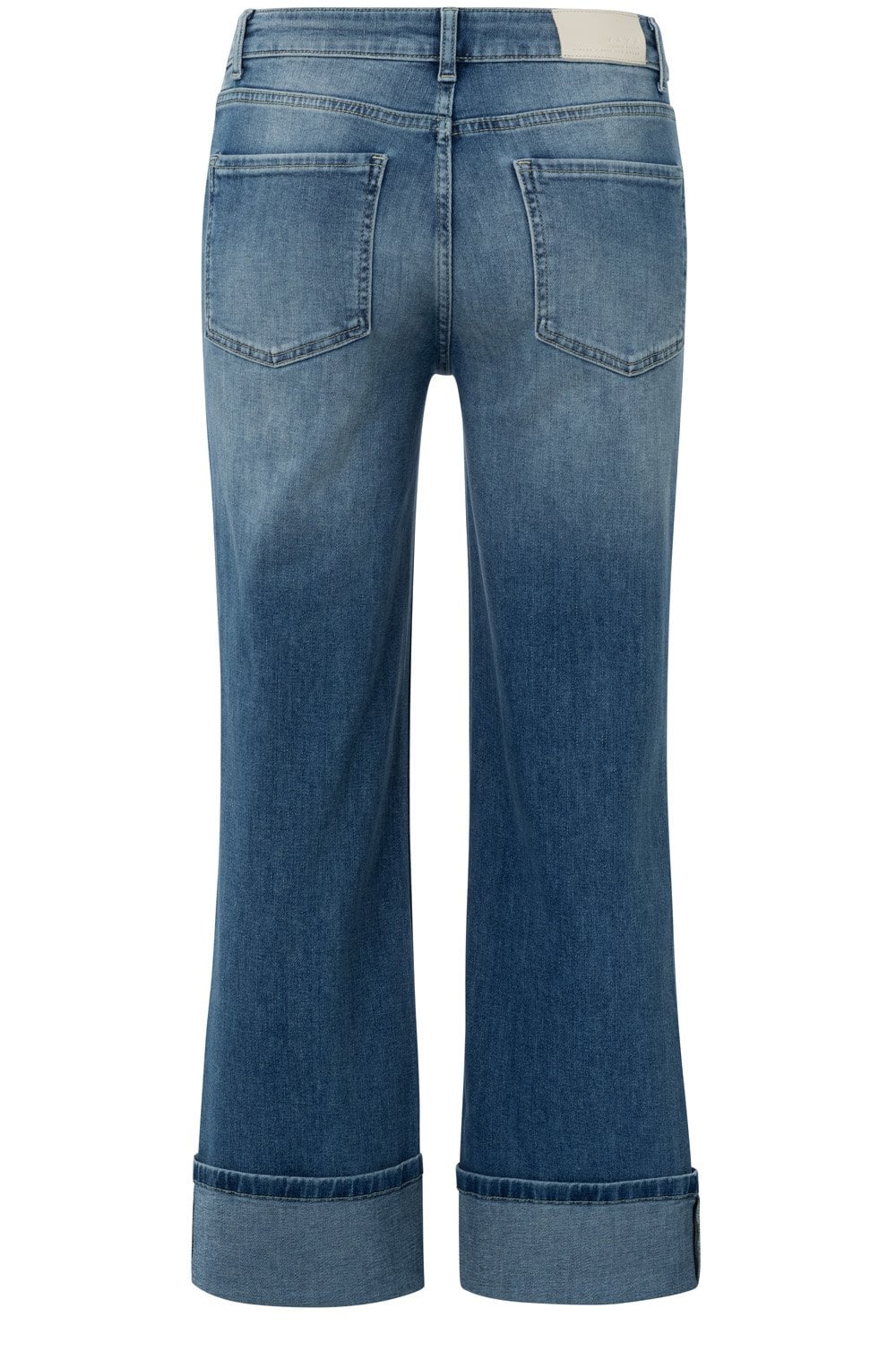 Blue Denim Turned Up Hem Jeans